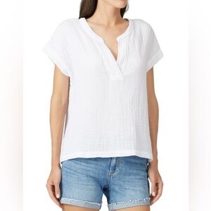 XiRENA white gauze Addie top, size small